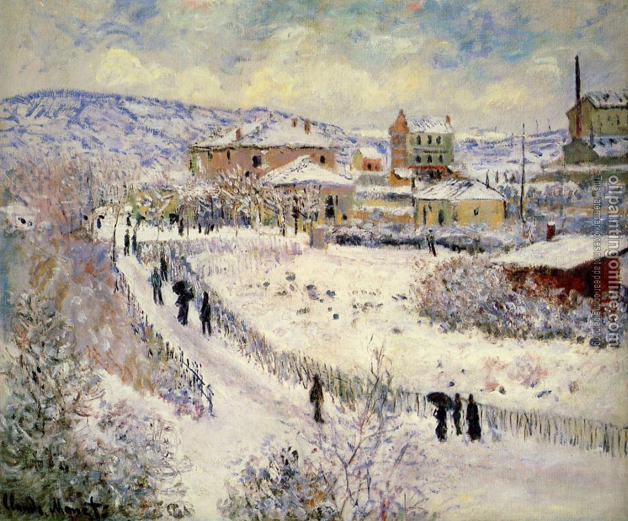 Monet, Claude Oscar - View of Argenteuil in the Snow